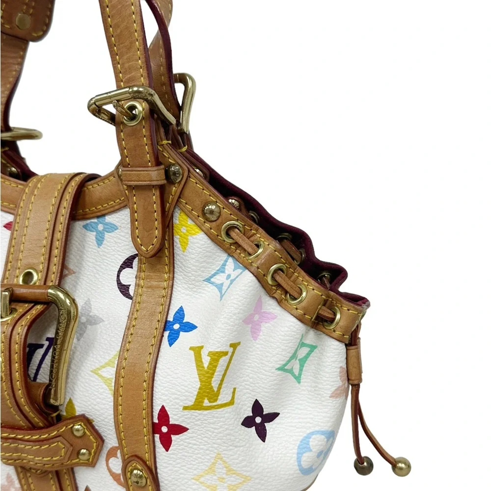 Louis Vuitton Teda PM Top Handle Bag PM Multicolor Canvas Blanc White - Picture 6 of 11